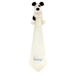 Personalised Bashful Black & Cream Puppy Soother