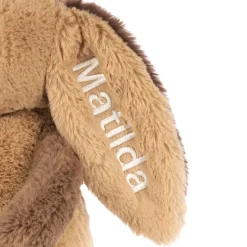 Personalised Bashful Patchwork Brown Bunny Original