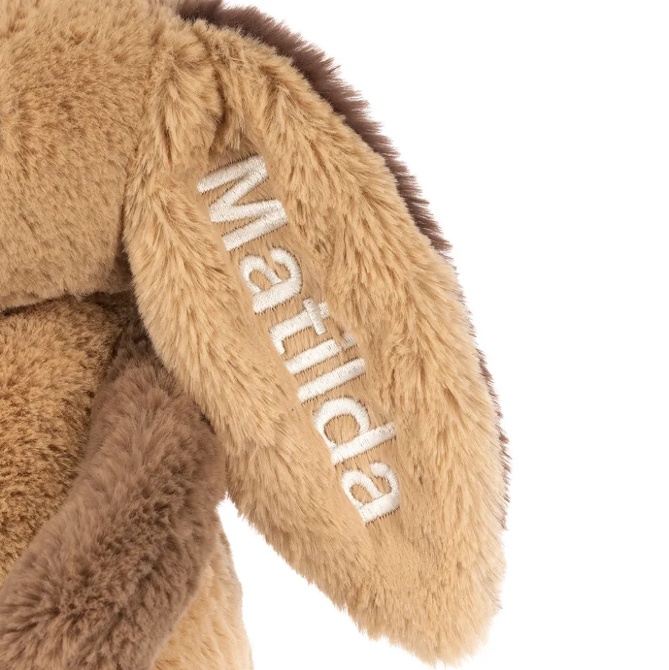 Personalised Bashful Patchwork Brown Bunny Original