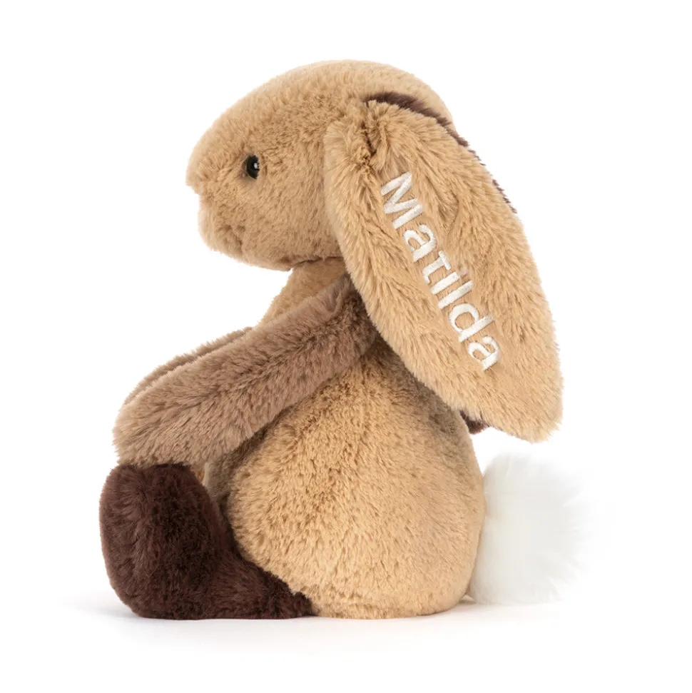 Personalised Bashful Patchwork Brown Bunny Original
